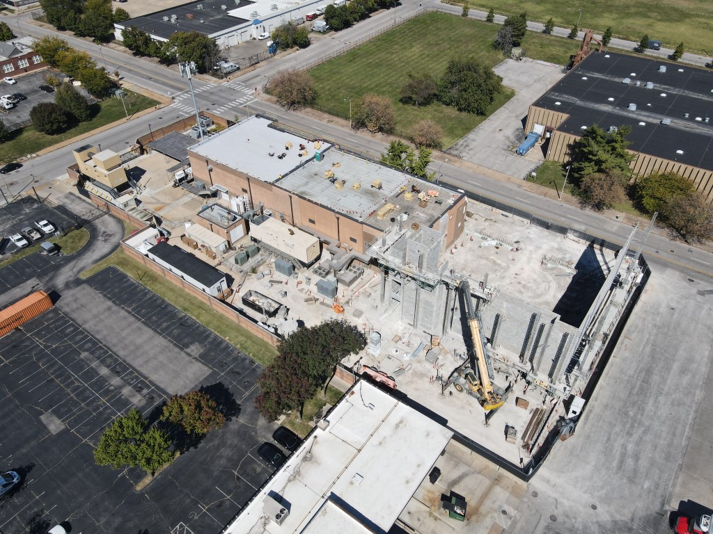 Drone monthly construction progression for Verizon